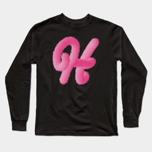 H Pink Animal Initials Long Sleeve T-Shirt